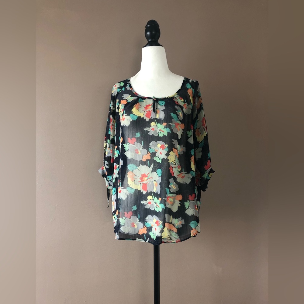 Sheer floral blouse